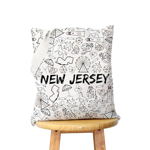 WCGXKO New Jersey Tote Bag New Jersey Trip Shopping Bag, New Jersey Tote, Reißverschluss von WCGXKO