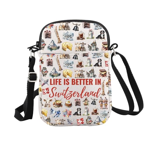 WCGXKO Schweiz Souvenir Umhängetasche Schweiz Kultur Geschenk Schweiz Reise Geschenk Schweiz Liebhaber Geschenk, In der Schweiz Cr, Casual von WCGXKO