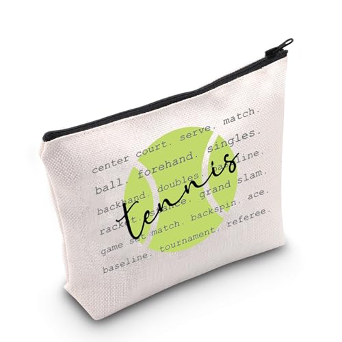 WCGXKO Tennis-Geschenk für Frauen, Tennis-Team-Geschenk, Tennis-inspirierte Make-up-Tasche, Tennisspieler-Geschenk, Kosmetiktasche, Tennis-Design, Reißverschluss von WCGXKO