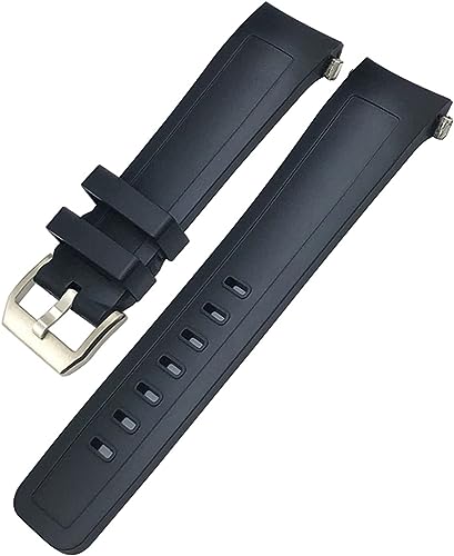 WCQSYY 22 mm Fluorkautschuk-Uhrenarmband für IWC Aquatimer Family IW3568, wasserdichtes Schnellverschluss-Uhrenarmband (Schwarz) von WCQSYY