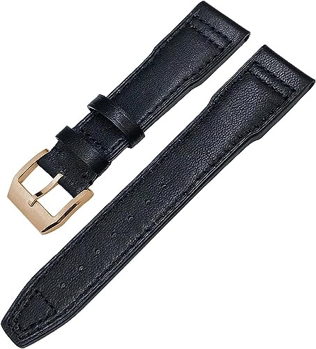 WCQSYY Echtes Rindsleder-Armband für IWC Mark XVIII Le Petit Prince Pilotenuhrenarmband 20 mm 21 mm 22 mm(Color:Black black rose,Size:20mm) von WCQSYY