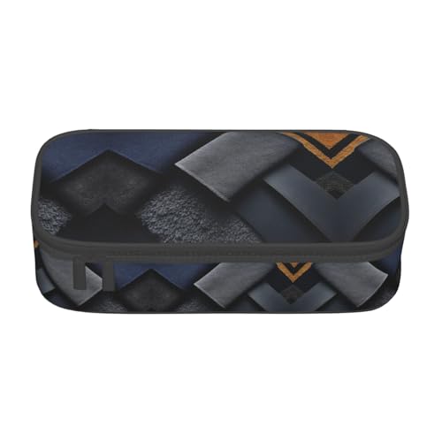 WCXTHGFA Federmäppchen mit Gittermuster, großes Fassungsvermögen, ideal für Reisen oder den täglichen Gebrauch, Schwarz , Einheitsgröße, Kosmetiktasche von WCXTHGFA