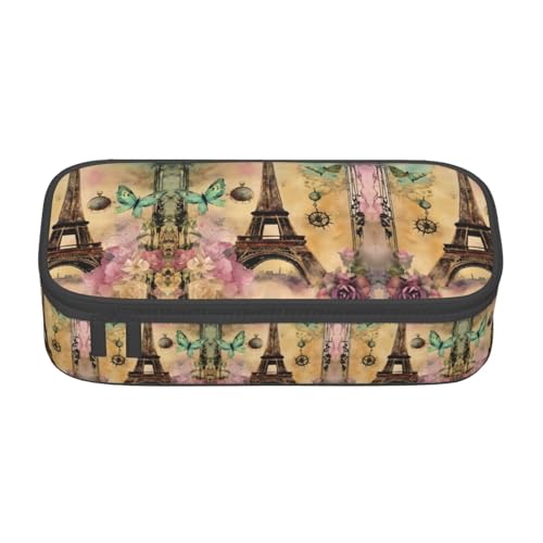 WCXTHGFA Multifunktionales Federmäppchen, Motiv: Paris Eiffelturm, ästhetisches Federmäppchen, Organizer, Federmäppchen, Bürogebrauch, Schwarz , Einheitsgröße, Schlüsseletui von WCXTHGFA