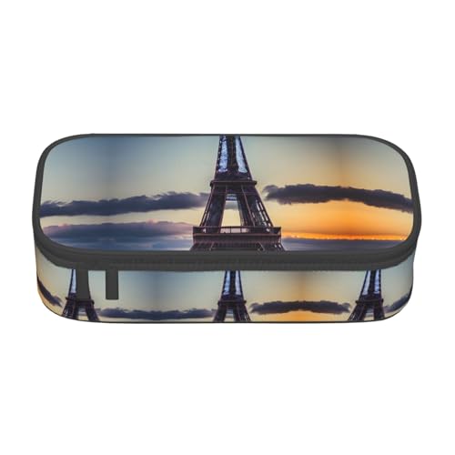 WCXTHGFA Multifunktionales Federmäppchen mit Eiffelturm-Aufdruck, ästhetisches Federmäppchen, Organizer, Federmäppchen, Bürogebrauch, Schwarz , Einheitsgröße, Schlüsseletui von WCXTHGFA