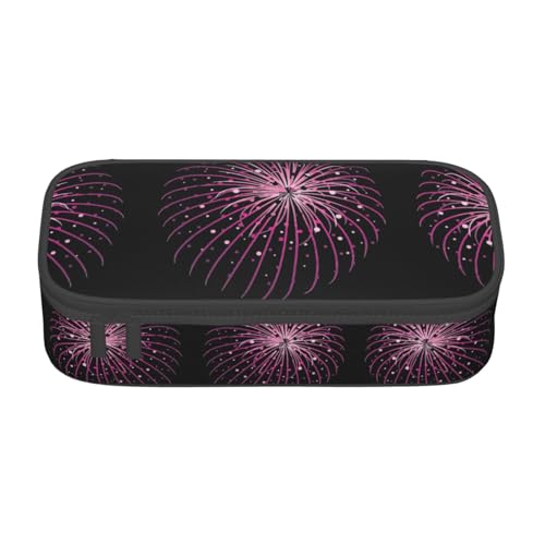 WCXTHGFA Multifunktionales Federmäppchen mit Feuerwerks-Aufdruck, ästhetisches Federmäppchen, Organizer, Federmäppchen, Bürogebrauch, Schwarz , Einheitsgröße, Schlüsseletui von WCXTHGFA
