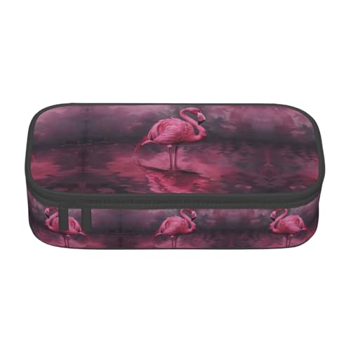 WCXTHGFA Multifunktionales Federmäppchen mit Flamingo-Druck, ästhetisches Federmäppchen, Organizer, Federmäppchen, Bürogebrauch, Schwarz , Einheitsgröße, Schlüsseletui von WCXTHGFA