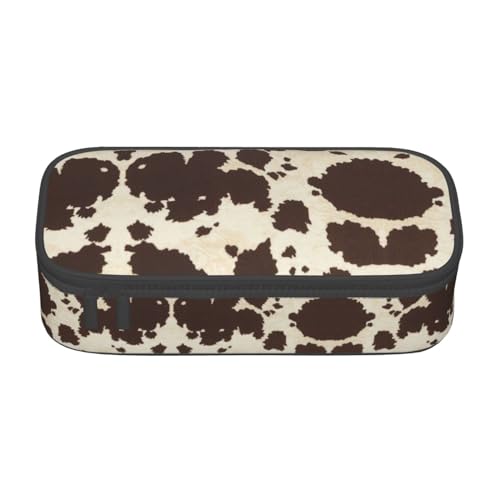 WCXTHGFA Multifunktionales Federmäppchen mit Kuhfell-Aufdruck, ästhetisches Federmäppchen, Organizer, Federmäppchen, Bürogebrauch, Schwarz , Einheitsgröße, Schlüsseletui von WCXTHGFA