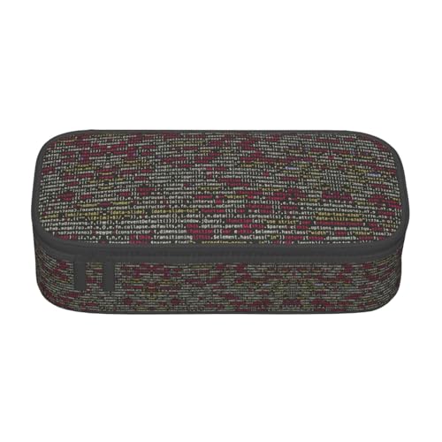 WCXTHGFA Multifunktionales Federmäppchen mit Programmiercode-Druck, ästhetisches Federmäppchen, Organizer, Federmäppchen, Bürogebrauch, Schwarz , Einheitsgröße, Schlüsseletui von WCXTHGFA