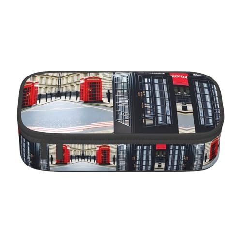 WCXTHGFA Multifunktionales Federmäppchen mit Telefonzellen-Aufdruck, ästhetisches Federmäppchen, Organizer, Federmäppchen, Bürogebrauch, Schwarz , Einheitsgröße, Schlüsseletui von WCXTHGFA