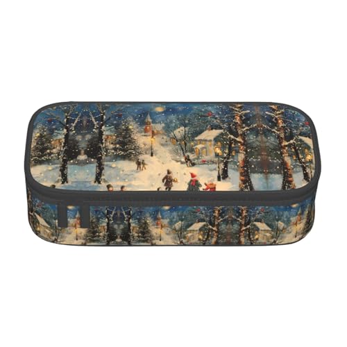 WCXTHGFA Multifunktionales Federmäppchen mit Weihnachtsmotiv, ästhetisches Federmäppchen, Organizer, Federmäppchen, Bürogebrauch, Schwarz , Einheitsgröße, Schlüsseletui von WCXTHGFA