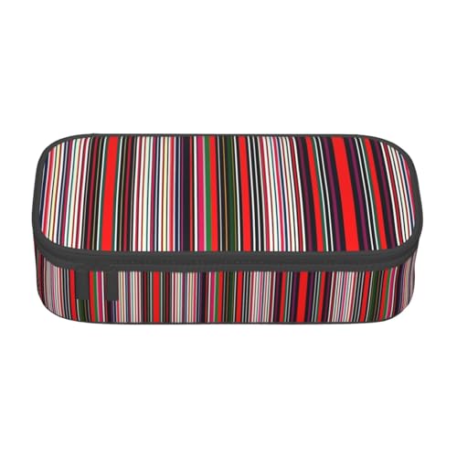 WCXTHGFA Multifunktionales Federmäppchen mit farbigen Streifen, vertikaler Druck, ästhetisches Federmäppchen, Organizer, Federmäppchen, Bürogebrauch, Schwarz , Einheitsgröße, Schlüsseletui von WCXTHGFA