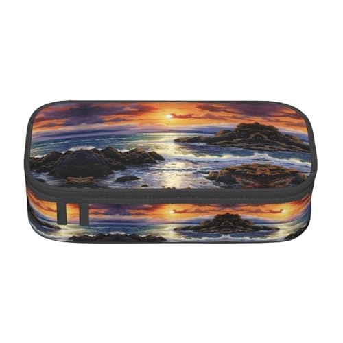 WCXTHGFA Multifunktionales Federmäppchen mit irischem Sonnenuntergang und Meereslandschaft, ästhetisches Federmäppchen, Organizer, Federmäppchen, Bürogebrauch, Schwarz , Einheitsgröße, Schlüsseletui WCXTHGFA Multifunktionales Federmäppchen mit irischem Sonnenuntergang und Meereslandschaft, ästhetisches Federmäppchen, Organizer, Federmäppchen, Bürogebrauch, Schwarz , Einheitsgröße, Schlüsseletui von WCXTHGFA