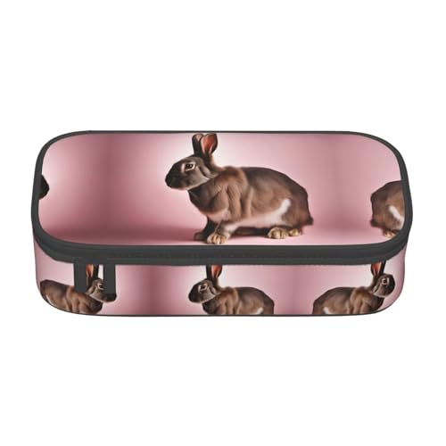 WCXTHGFA Multifunktionales Federmäppchen mit niedlichem Kaninchen-Aufdruck, ästhetisches Federmäppchen, Organizer, Federmäppchen, Bürogebrauch, Schwarz , Einheitsgröße, Schlüsseletui von WCXTHGFA