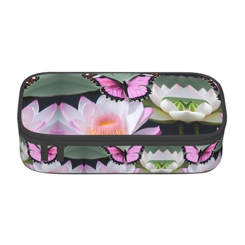 WCXTHGFA Multifunktionales Federmäppchen mit rotem Schmetterlings-Motiv, ästhetisches Federmäppchen, Organizer, Federmäppchen, Bürogebrauch, Schwarz , Einheitsgröße, Schlüsseletui von WCXTHGFA