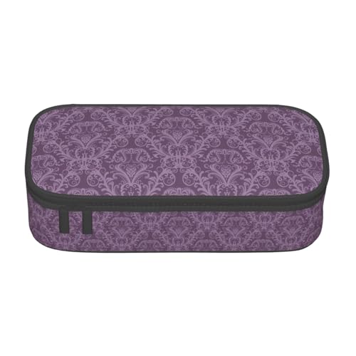 WCXTHGFA Multifunktionales Federmäppchen mit violettem Aufdruck, ästhetisches Federmäppchen, Organizer, Federmäppchen, Bürogebrauch, Schwarz , Einheitsgröße, Schlüsseletui von WCXTHGFA