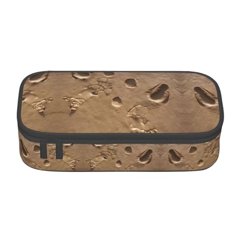 WCXTHGFA Stilvolles Federmäppchen mit Dinosaurier-Fußabdruck, großes Fassungsvermögen, ideal für Reisen oder den täglichen Gebrauch, Schwarz , Einheitsgröße, Kosmetiktasche von WCXTHGFA
