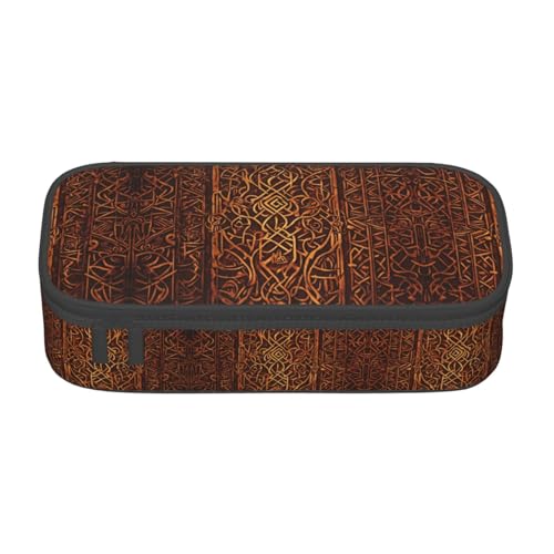 WCXTHGFA Stilvolles Federmäppchen mit Indianer-Druck, großes Fassungsvermögen, ideal für Reisen oder den täglichen Gebrauch, Schwarz , Einheitsgröße, Kosmetiktasche von WCXTHGFA