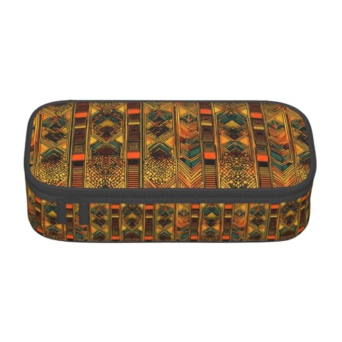 WCXTHGFA Stilvolles Federmäppchen mit Indianer-Druck, großes Fassungsvermögen, ideal für Reisen oder den täglichen Gebrauch, Schwarz , Einheitsgröße, Kosmetiktasche von WCXTHGFA