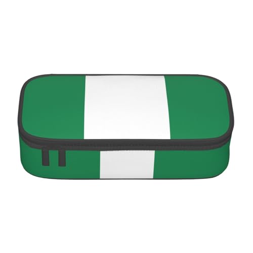 WCXTHGFA Stilvolles Federmäppchen mit Nigeria-Flagge, großes Fassungsvermögen, ideal für Reisen oder den täglichen Gebrauch, Schwarz , Einheitsgröße, Kosmetiktasche von WCXTHGFA