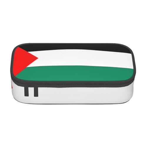 WCXTHGFA Stilvolles Federmäppchen mit Palästina-Flagge, großes Fassungsvermögen, ideal für Reisen oder den täglichen Gebrauch, Schwarz , Einheitsgröße, Kosmetiktasche von WCXTHGFA