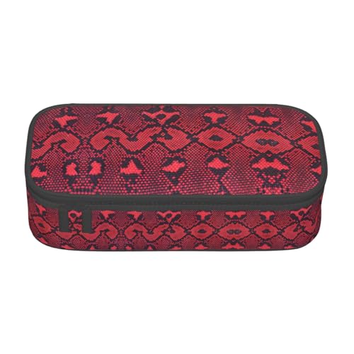 WCXTHGFA Stilvolles Federmäppchen mit Serpentinen-Druck, großes Fassungsvermögen, ideal für Reisen oder den täglichen Gebrauch, Schwarz , Einheitsgröße, Kosmetiktasche von WCXTHGFA