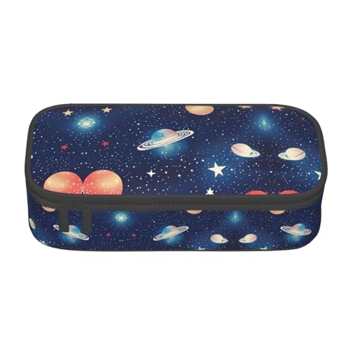 WCXTHGFA Stilvolles Federmäppchen mit Sternenhimmel-Universum, großes Fassungsvermögen, ideal für Reisen oder den täglichen Gebrauch, Schwarz , Einheitsgröße, Kosmetiktasche von WCXTHGFA