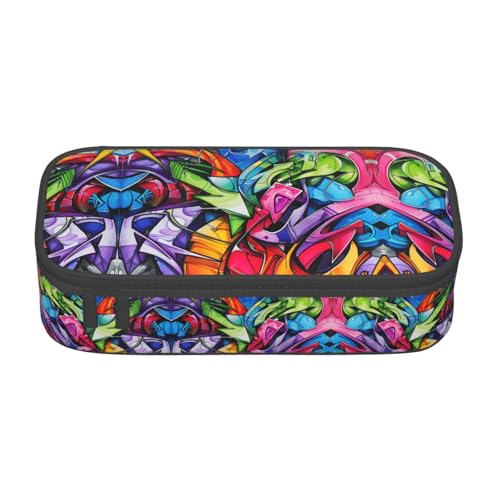 WCXTHGFA Stylisches Federmäppchen mit Graffiti-Zeichnung, großes Fassungsvermögen, ideal für Reisen oder den täglichen Gebrauch, Schwarz , Einheitsgröße, Kosmetiktasche WCXTHGFA Stylisches Federmäppchen mit Graffiti-Zeichnung, großes Fassungsvermögen, ideal für Reisen oder den täglichen Gebrauch, Schwarz , Einheitsgröße, Kosmetiktasche von WCXTHGFA