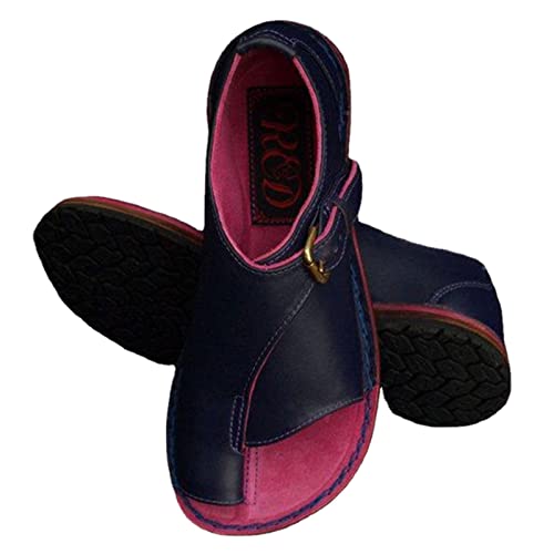 Ballen Orthopädisch Sandalen für Damen,Lässig Leicht Hallux Valgus Flache Hausschuhe,Sommer Römisch Reisen Damen Strand-Flip-Flops,für Plantarfasziitis/Fußkorrektur (Color : Purple, Size : 41 EU) von WCXTY