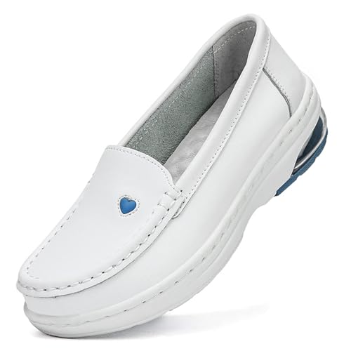 Damen Pflegeschuhe für das Gesundheitswesen,Leicht Krankenschwester Schuhe mit rutschfeste Sohle,Sommer Rutschfestes Öl Koch Arbeitsschuhe für Frauen Nahrungsmittelservice (Color : Blue, Size : 37 E von WCXTY