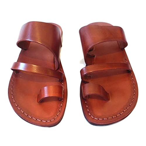 Herren Zehenkorrektor Strand Flip-Flops,Kompfort Leicht Ballenzeh Schienen Flache Sandalen,Sommer Lässig Hallux Valgus Hausschuhe,für Orthopädische Korrektor/Fußkorrektur (Color : Brown, Size : 40 E von WCXTY