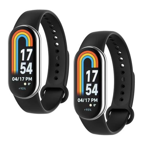 WD&CD Armband kompatibel mit Xiaomi Smart Band 8/ Smart Band 9 Weiches Silikon, Verstellbare Fitness Armband kompatibel für Frauen männer, Schwarz + Schwarz von WD&CD