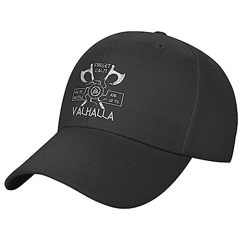 WDBAYXH Valhalla Baseballkappe Viking Odin Sport Sonnenmütze für Herren & Damen, 100% Baumwolle Trucker-Mütze Golf Outdoor Kappe, Verstellbare Schwarze Retro Freizeit Hip Hop Cap,Valhalla a,OneSize von WDBAYXH