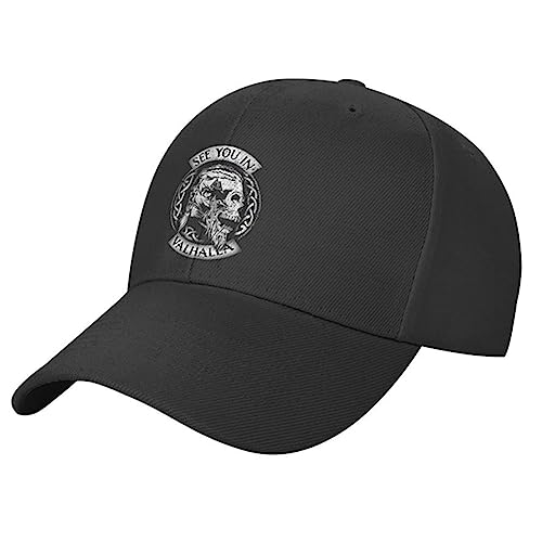 WDBAYXH Valhalla Baseballkappe Viking Odin Sport Sonnenmütze für Herren & Damen, 100% Baumwolle Trucker-Mütze Golf Outdoor Kappe, Verstellbare Schwarze Retro Freizeit Hip Hop Cap,Valhalla c,OneSize von WDBAYXH