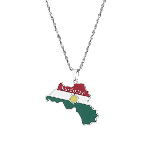 WDBUN Halskette Anhänger Schmuck Kurdistan Karten Flagge Anhänger Halskette Unisex Schmuck für Damen Herren Mode Weihnachten Geburtstag Geschenk WDBUN Halskette Anhänger Schmuck Kurdistan Karten Flagge Anhänger Halskette Unisex Schmuck für Damen Herren Mode Weihnachten Geburtstag Geschenk von WDBUN