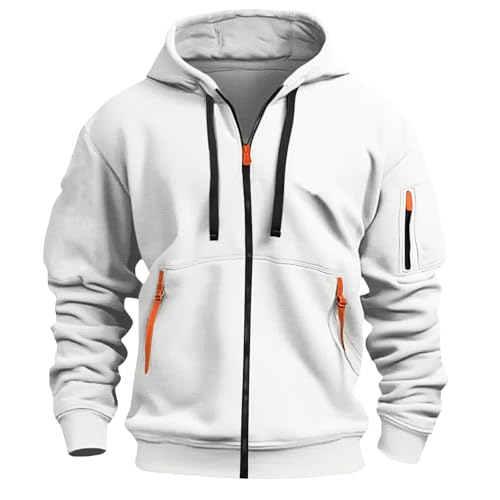 WDCHAOYUE Kapuzenpullover Herren,Hoodie Herren Reißverschluss Kapuzenjacke Sweatjacke Zip Sweater Casual Arbeitspullover Mit Taschen Und Reißverschluss-Armablage von WDCHAOYUE