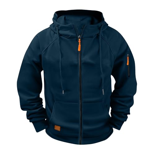 WDCHAOYUE Sweatjacke Herren,Hoodie Herren Reißverschluss Kapuzenjacke Sweatjacke Zip Sweater Casual Arbeitspullover Mit Taschen Und Reißverschluss-Armablage von WDCHAOYUE