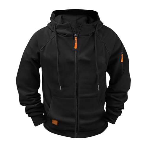 WDCHAOYUE Sweatjacke Herren,Hoodie Herren Reißverschluss Kapuzenjacke Sweatjacke Zip Sweater Casual Arbeitspullover Mit Taschen Und Reißverschluss-Armablage von WDCHAOYUE
