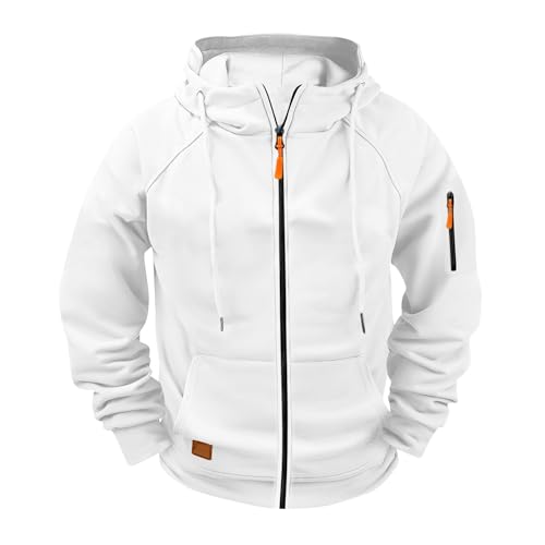 WDCHAOYUE Sweatshirt Jacke Herren,Hoodie Herren Reißverschluss Kapuzenjacke Sweatjacke Zip Sweater Casual Arbeitspullover Mit Taschen Und Reißverschluss-Armablage von WDCHAOYUE