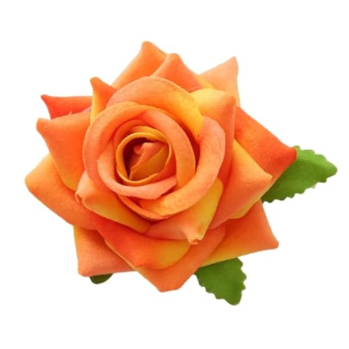 Blumen Haarspange Blume Haarspangen Rose Haar Clip Blume Brosche Pin Blume Haar Clip Frauen Braut Brosche Pin Blume(Orange) von WDSBZNB