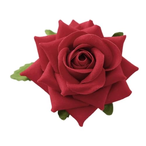 Blumen Haarspange Blume Haarspangen Rose Haar Clip Blume Brosche Pin Blume Haar Clip Frauen Braut Brosche Pin Blume(Red) von WDSBZNB
