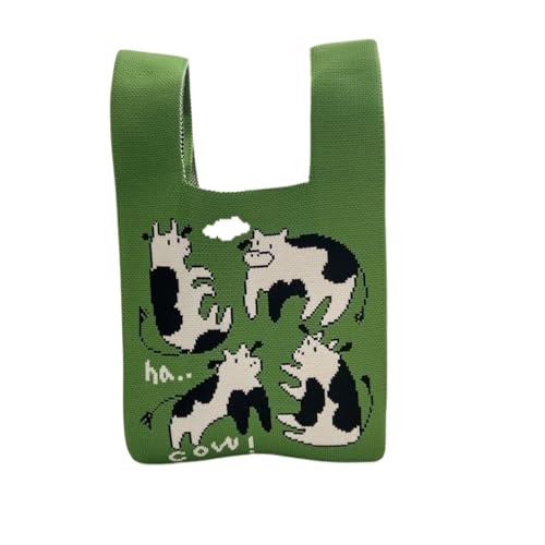 WDSBZNB Knotentasche Gestrickte Handtasche, modische gestrickte handgefertigte Einkaufstaschen, Knoten-Handgelenktasche mit hoher Kapazität for Mädchen(Color-6) von WDSBZNB