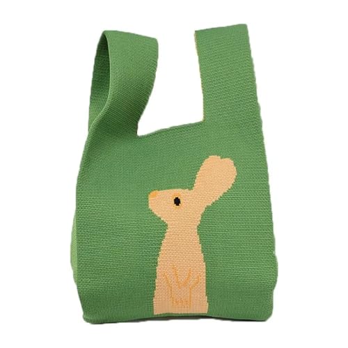 WDSBZNB Knotentasche Gestrickte Handtasche, modische gestrickte handgefertigte Einkaufstaschen, Knoten-Handgelenktasche mit hoher Kapazität for Mädchen(Type9) von WDSBZNB