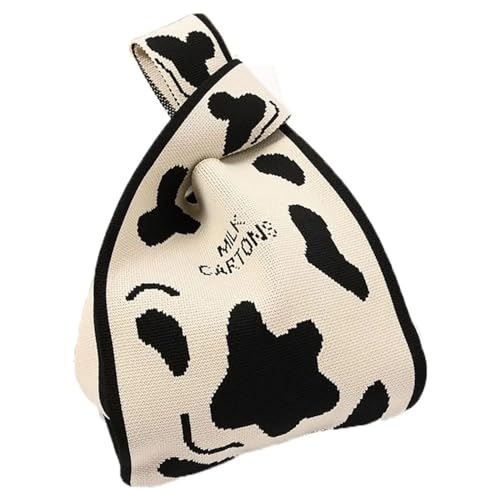 WDSBZNB Knotentasche Handgefertigte gestrickte Handtasche, Einkaufstasche, Knoten-Handgelenktasche for Frauen und Mädchen, wiederverwendbare Einkaufstaschen(Cloor-01) von WDSBZNB