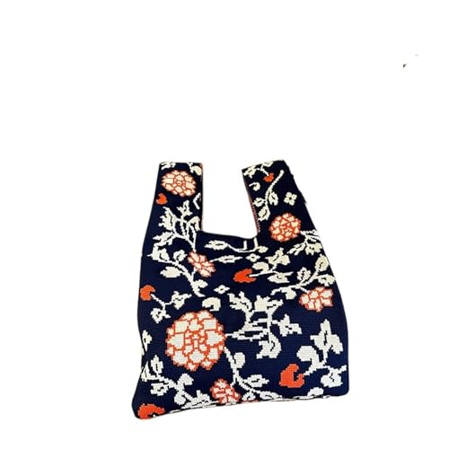 WDSBZNB Knotentasche Mini Tragbare Knoten Handgelenk Tasche Frauen Top Griff Einfache Floral Geldbörse Handtaschen Einkaufstasche Telefon Schlüssel(Color-1) von WDSBZNB