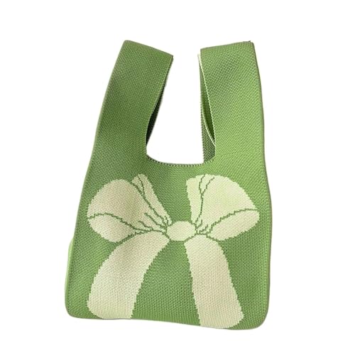 WDSBZNB Knotentasche Mini Tragbare Knoten Handgelenk Tasche Frauen Top Griff Einfache Floral Geldbörse Handtaschen Einkaufstasche Telefon Schlüssel(Light Green) von WDSBZNB