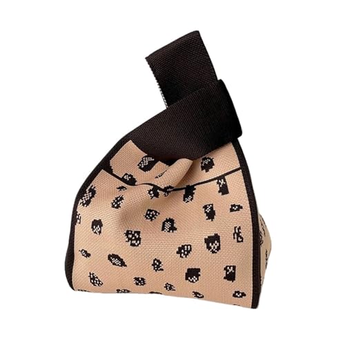 WDSBZNB Knotentasche Stricken Handtasche Mini Plaid Casual Farbe Einkaufstasche Frauen Mädchen Knoten Handgelenk Tasche Handgemachte Schulter Einkaufstaschen(Color-09) von WDSBZNB
