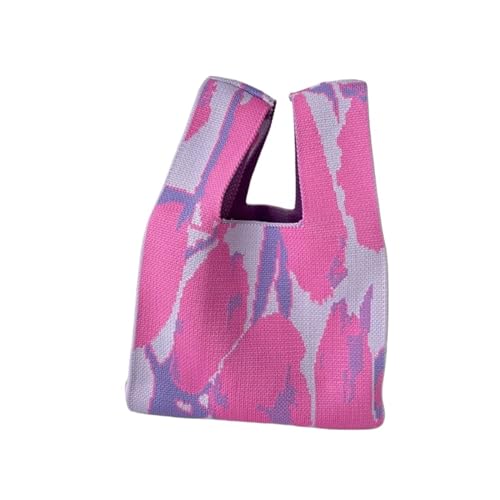 WDSBZNB Knotentasche Stricken Handtasche Mini Plaid Casual Farbe Einkaufstasche Frauen Mädchen Knoten Handgelenk Tasche Handgemachte Schulter Einkaufstaschen(Color-10) von WDSBZNB