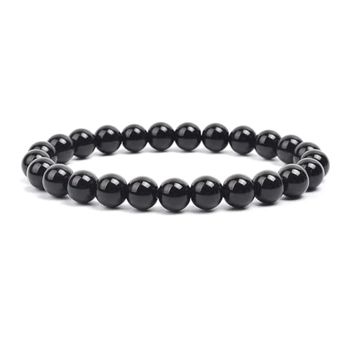 WDSBZNB Kristall Armband 2 stücke Stein Perlen Armband for Frauen Männer Amethysten Kristall Quartzs Aquamarine Jade Schmuck Achate Elastische Armreif Armbänder(17cm_8MM Beads_14) von WDSBZNB