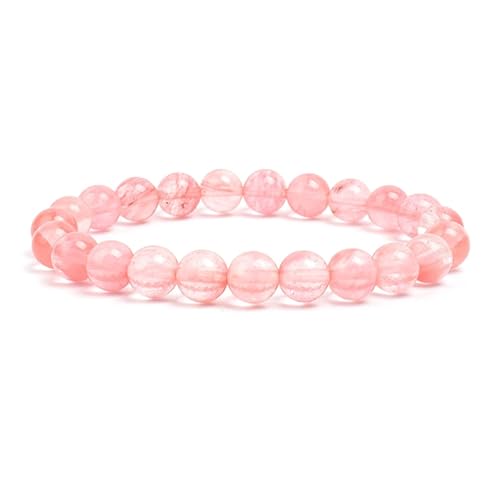 WDSBZNB Kristall Armband 2 stücke Stein Perlen Armband for Frauen Männer Amethysten Kristall Quartzs Aquamarine Jade Schmuck Achate Elastische Armreif Armbänder(19cm_6MM Beads_Light Yellow Color) von WDSBZNB