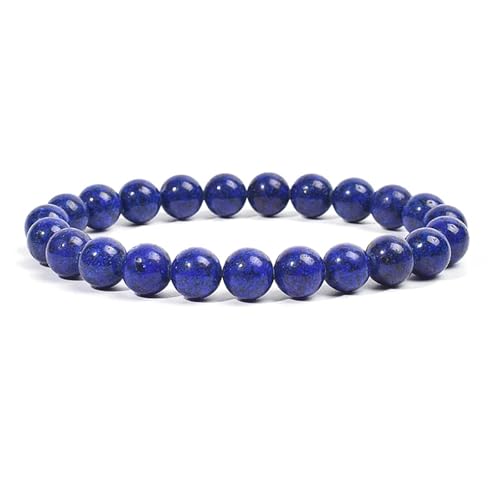 WDSBZNB Kristall Armband 2 stücke Stein Perlen Armband for Frauen Männer Amethysten Kristall Quartzs Aquamarine Jade Schmuck Achate Elastische Armreif Armbänder(19cm_8MM Beads_Dark Green) von WDSBZNB